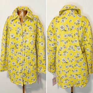 Avec Les Filles Yellow Quilted Daisy Jacket NWT